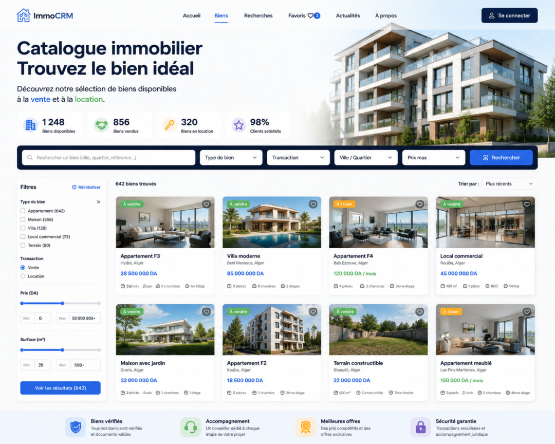 Catalogue immobilier site